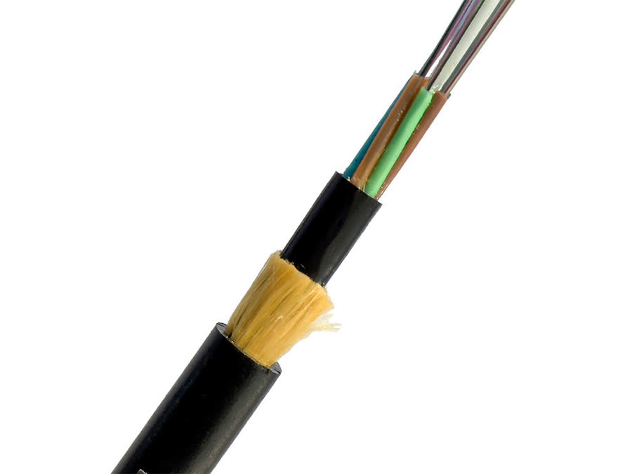 ADSS 24 Core Fiber Optic Cable Double Jacket All-Dielectric Self-Supporting Cable for 200m Span