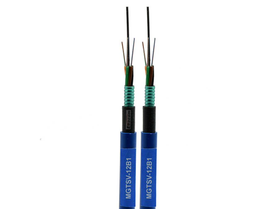 MGTSV Mining Cable SM 12 Core Armored G652D flame retardant sheath directly buried installations roadways tunnel shafts