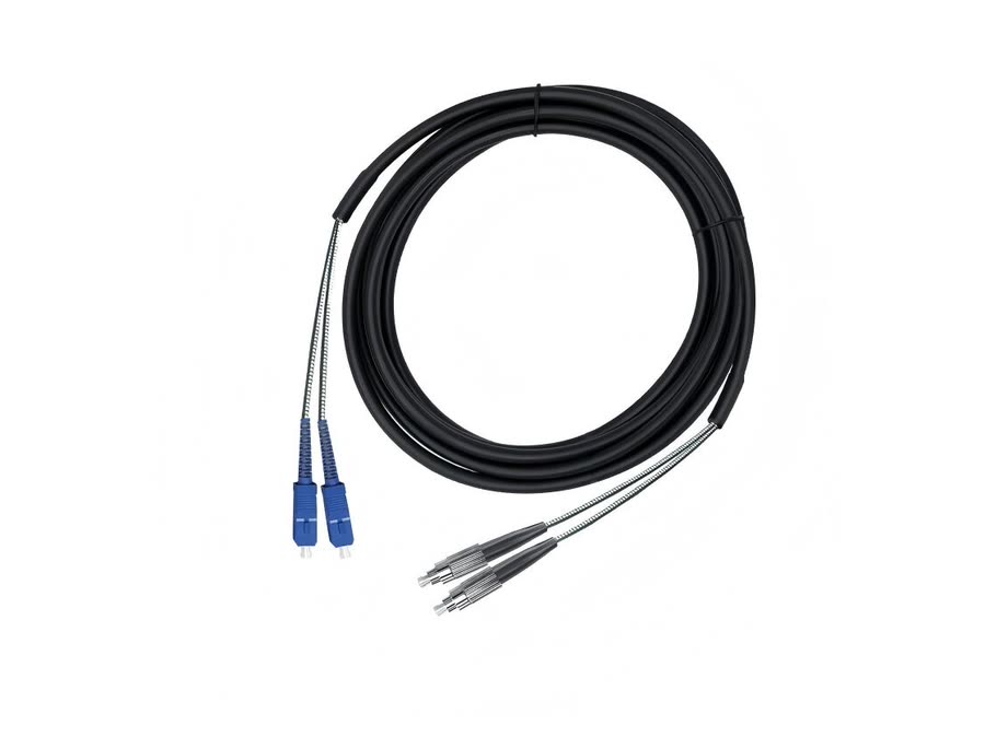 RRU/BBU Fiber Jumper with Armored Breakout – 2 Core Custom FTTA Patch Cord